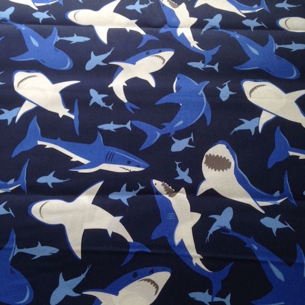 shark dark blue fabric